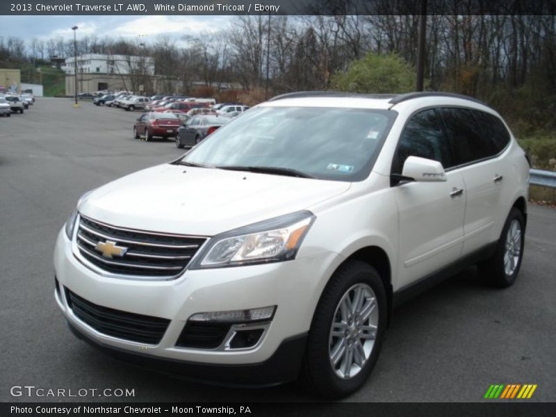 White Diamond Tricoat / Ebony 2013 Chevrolet Traverse LT AWD