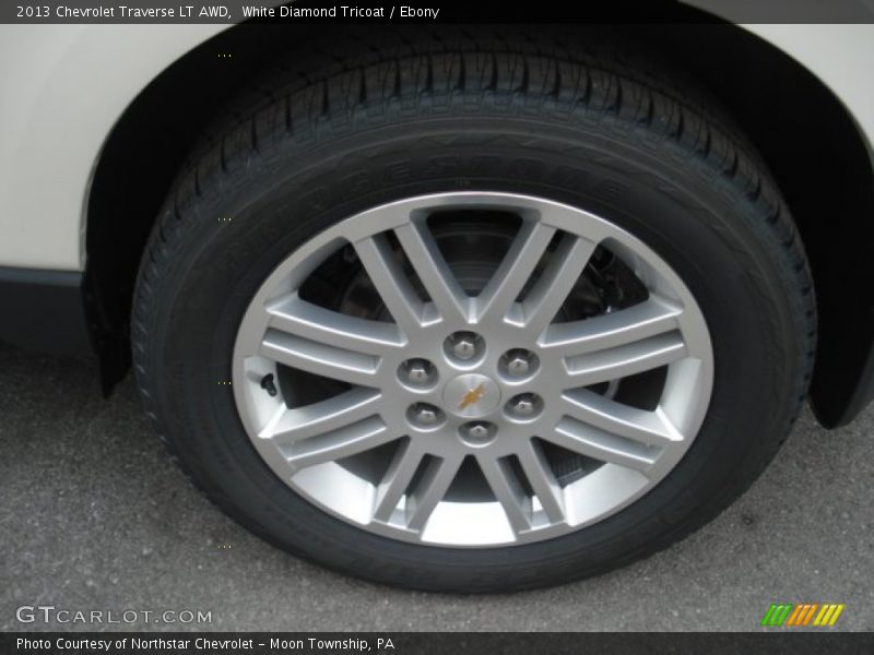 White Diamond Tricoat / Ebony 2013 Chevrolet Traverse LT AWD
