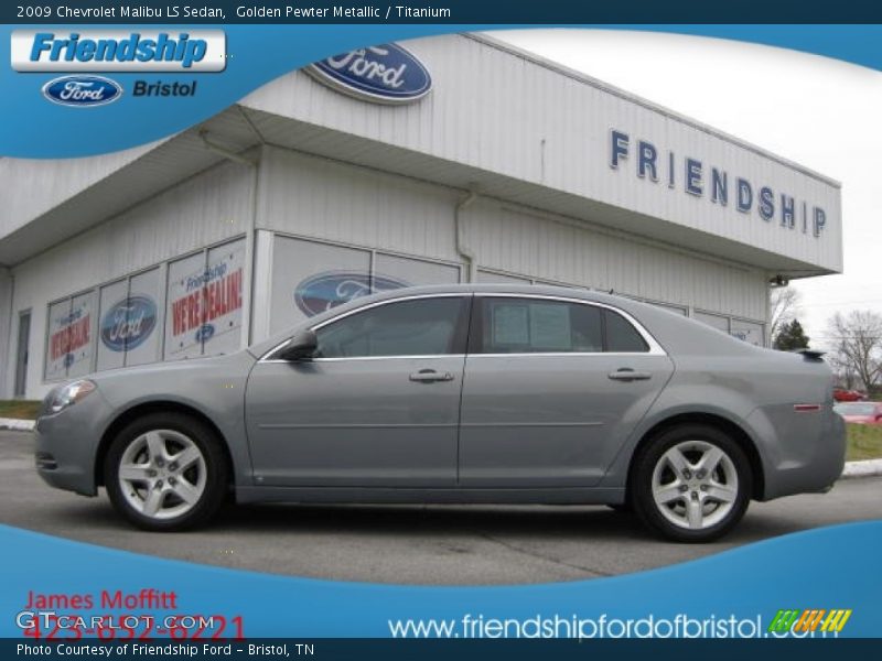 Golden Pewter Metallic / Titanium 2009 Chevrolet Malibu LS Sedan