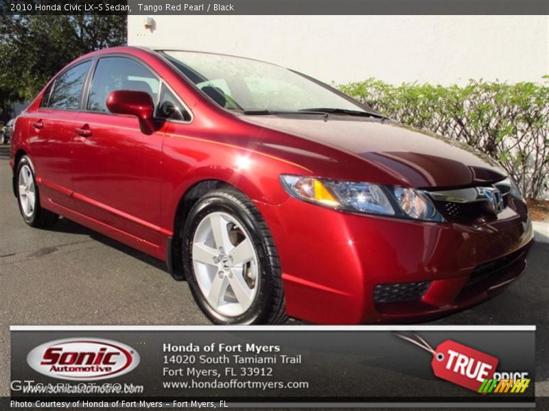 Tango Red Pearl / Black 2010 Honda Civic LX-S Sedan