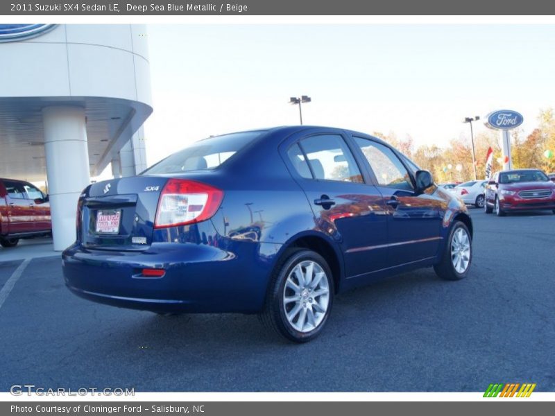 Deep Sea Blue Metallic / Beige 2011 Suzuki SX4 Sedan LE