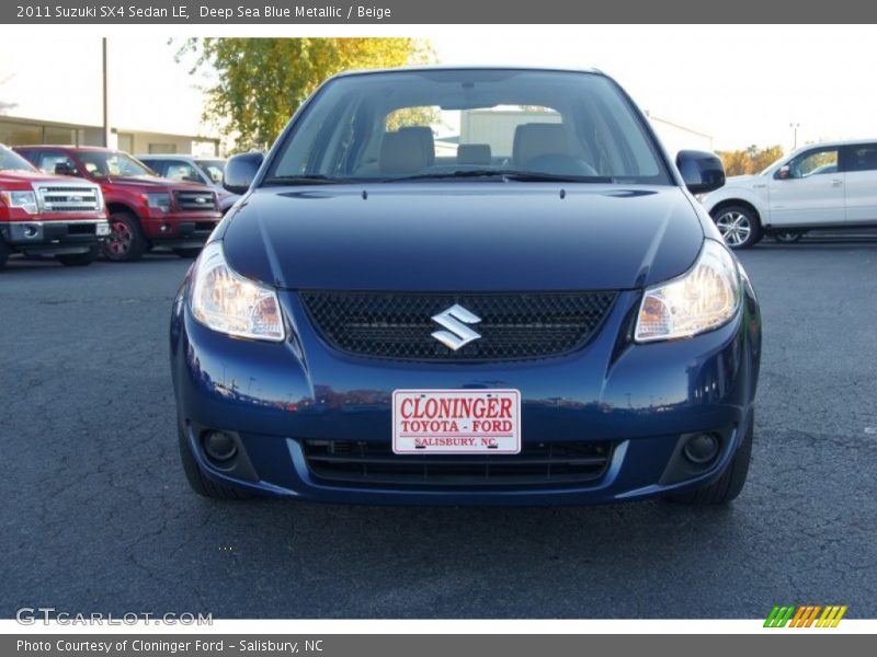 Deep Sea Blue Metallic / Beige 2011 Suzuki SX4 Sedan LE