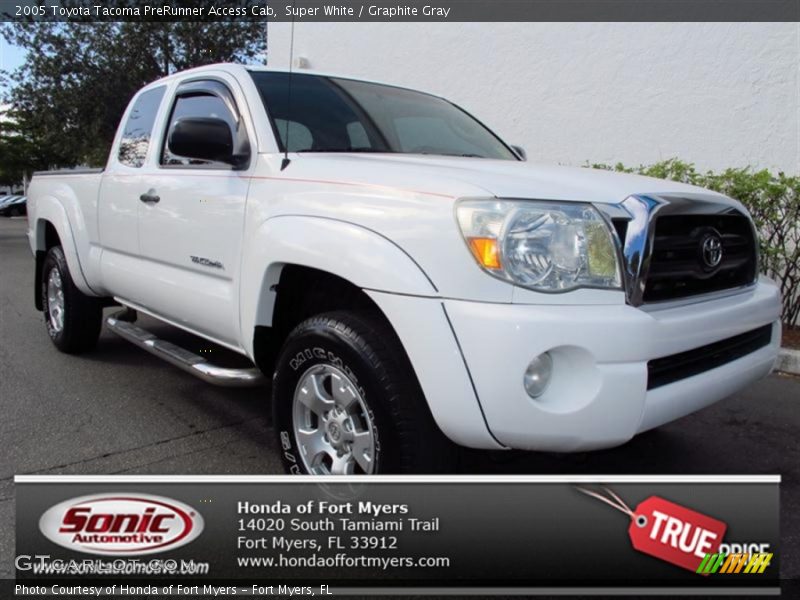 Super White / Graphite Gray 2005 Toyota Tacoma PreRunner Access Cab