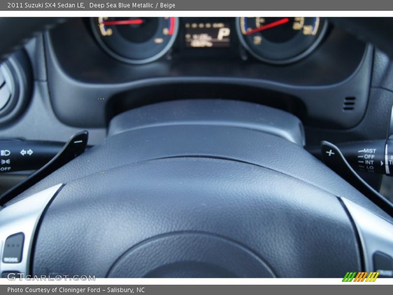 Deep Sea Blue Metallic / Beige 2011 Suzuki SX4 Sedan LE
