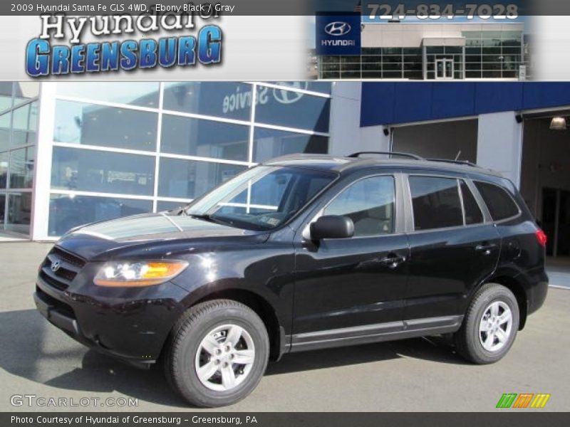 Ebony Black / Gray 2009 Hyundai Santa Fe GLS 4WD