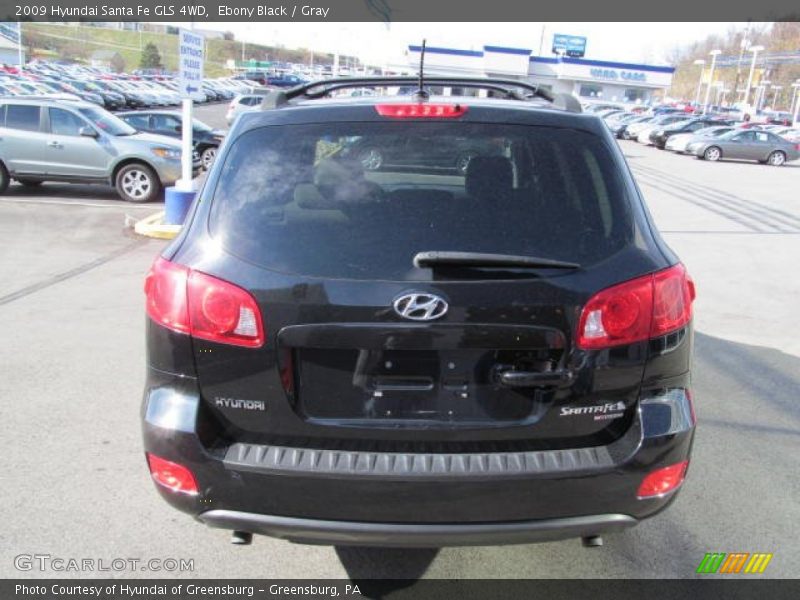 Ebony Black / Gray 2009 Hyundai Santa Fe GLS 4WD