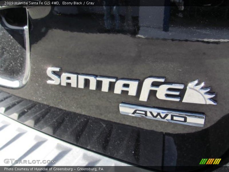Ebony Black / Gray 2009 Hyundai Santa Fe GLS 4WD