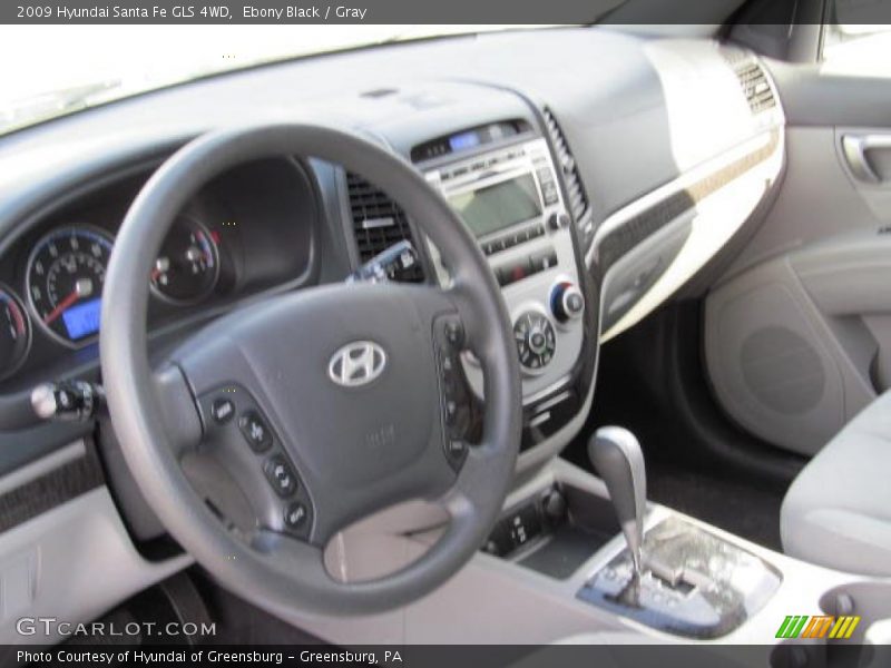 Ebony Black / Gray 2009 Hyundai Santa Fe GLS 4WD
