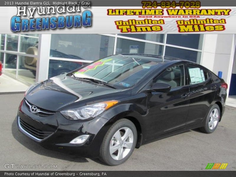 Midnight Black / Gray 2013 Hyundai Elantra GLS