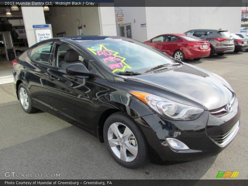 Midnight Black / Gray 2013 Hyundai Elantra GLS