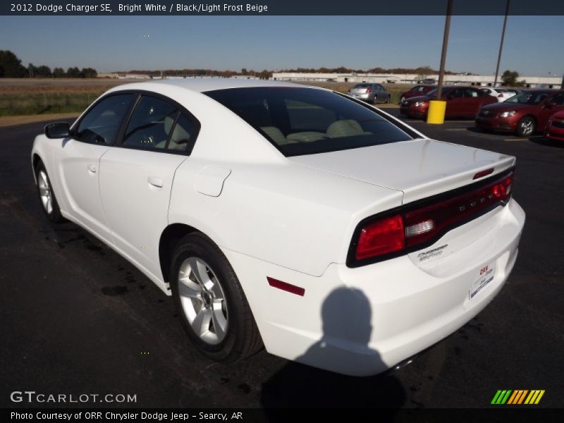 Bright White / Black/Light Frost Beige 2012 Dodge Charger SE