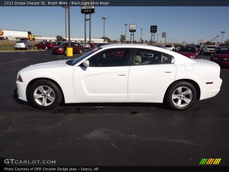 Bright White / Black/Light Frost Beige 2012 Dodge Charger SE