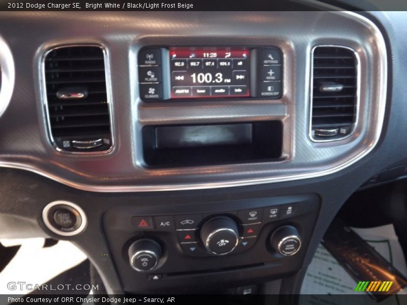 Bright White / Black/Light Frost Beige 2012 Dodge Charger SE