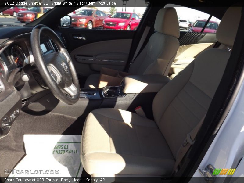 Bright White / Black/Light Frost Beige 2012 Dodge Charger SE