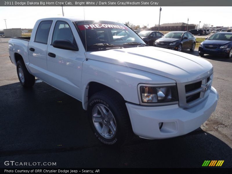 Bright White / Dark Slate Gray/Medium Slate Gray 2011 Dodge Dakota Big Horn Crew Cab
