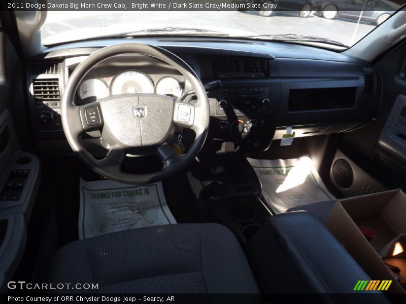 Bright White / Dark Slate Gray/Medium Slate Gray 2011 Dodge Dakota Big Horn Crew Cab