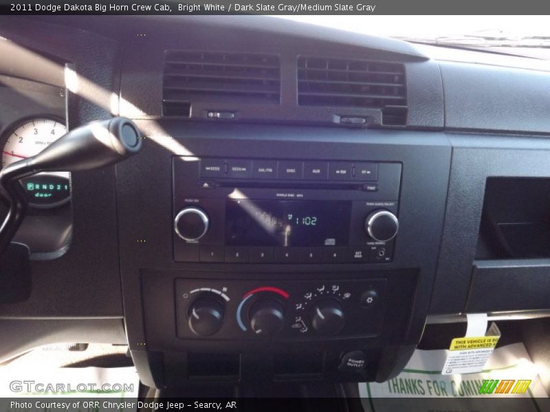 Bright White / Dark Slate Gray/Medium Slate Gray 2011 Dodge Dakota Big Horn Crew Cab