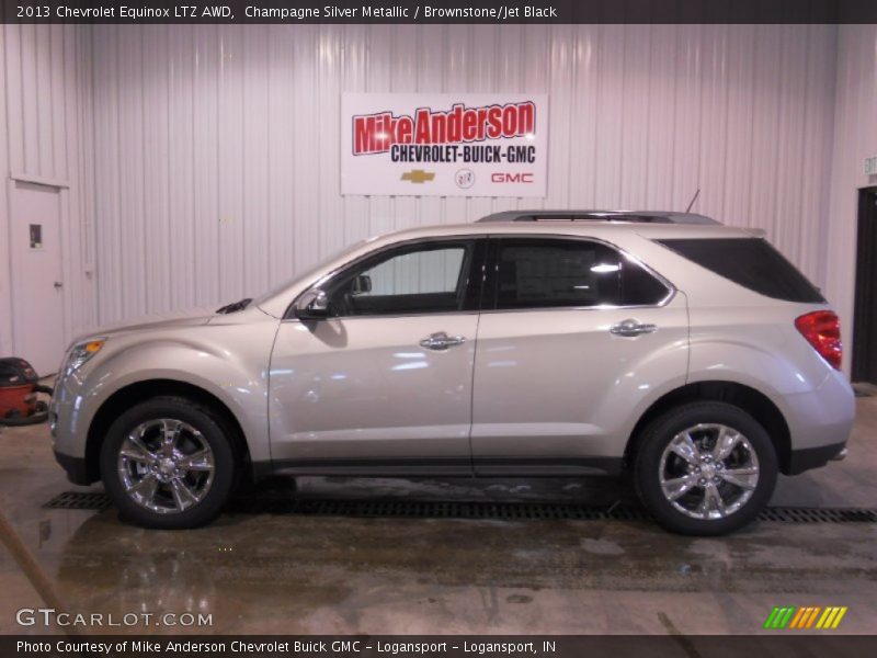 Champagne Silver Metallic / Brownstone/Jet Black 2013 Chevrolet Equinox LTZ AWD