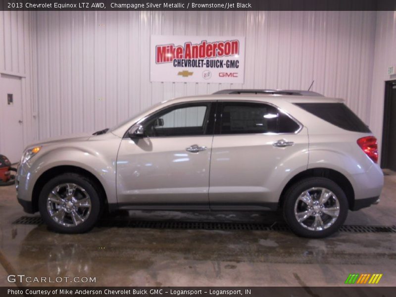 Champagne Silver Metallic / Brownstone/Jet Black 2013 Chevrolet Equinox LTZ AWD