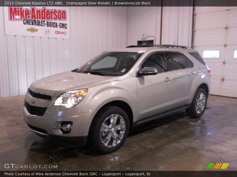 Champagne Silver Metallic / Brownstone/Jet Black 2013 Chevrolet Equinox LTZ AWD