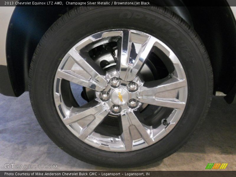 Champagne Silver Metallic / Brownstone/Jet Black 2013 Chevrolet Equinox LTZ AWD
