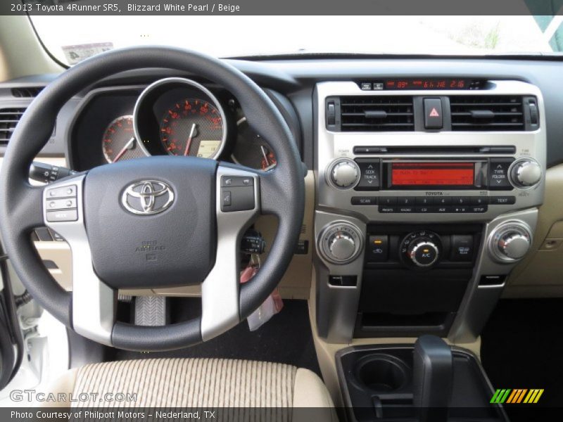 Blizzard White Pearl / Beige 2013 Toyota 4Runner SR5