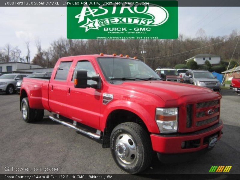 Bright Red / Medium Stone 2008 Ford F350 Super Duty XLT Crew Cab 4x4 Dually