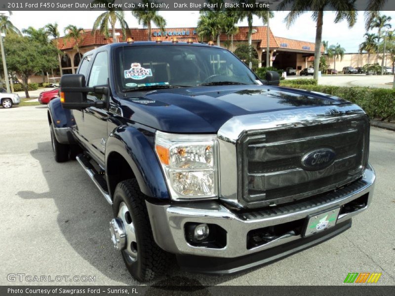 Dark Blue Pearl / Black Two Tone 2011 Ford F450 Super Duty Lariat Crew Cab 4x4 Dually