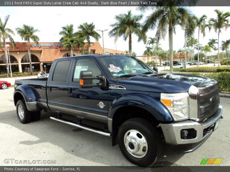 Dark Blue Pearl / Black Two Tone 2011 Ford F450 Super Duty Lariat Crew Cab 4x4 Dually
