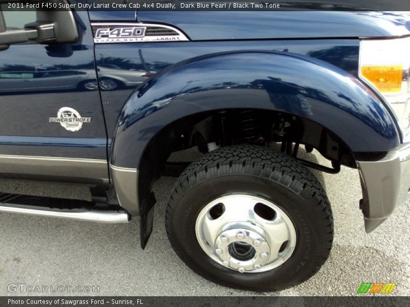 Dark Blue Pearl / Black Two Tone 2011 Ford F450 Super Duty Lariat Crew Cab 4x4 Dually