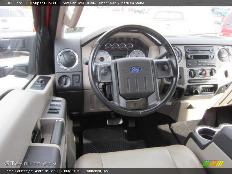 Bright Red / Medium Stone 2008 Ford F350 Super Duty XLT Crew Cab 4x4 Dually