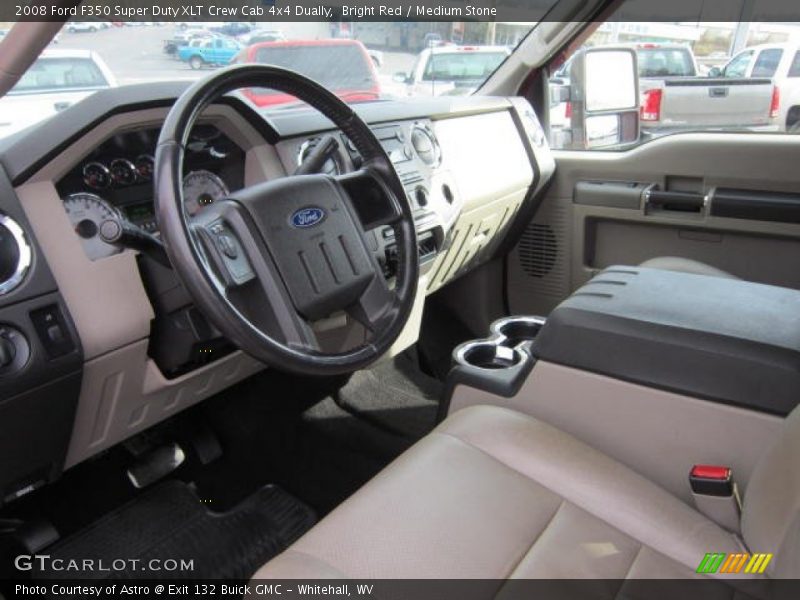 Bright Red / Medium Stone 2008 Ford F350 Super Duty XLT Crew Cab 4x4 Dually