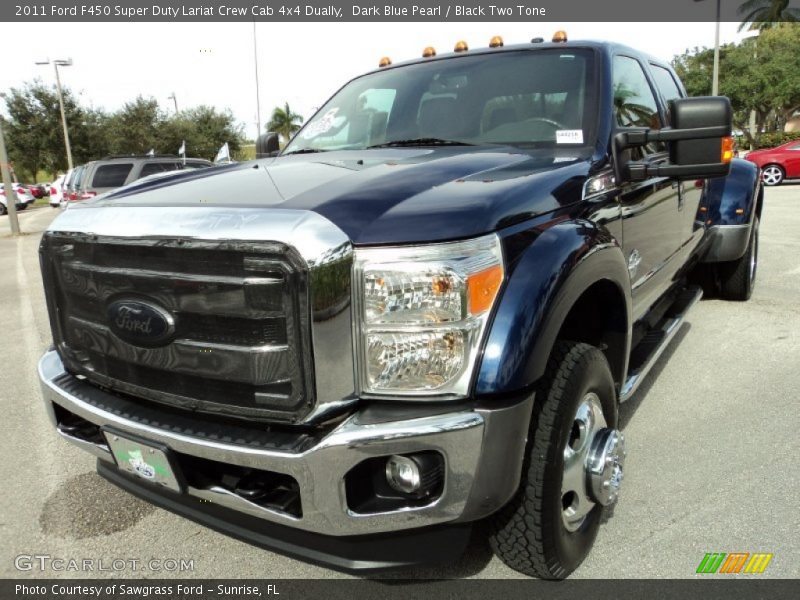 Dark Blue Pearl / Black Two Tone 2011 Ford F450 Super Duty Lariat Crew Cab 4x4 Dually