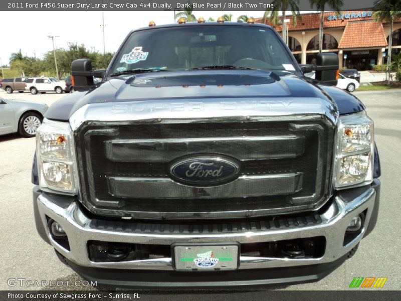 Dark Blue Pearl / Black Two Tone 2011 Ford F450 Super Duty Lariat Crew Cab 4x4 Dually
