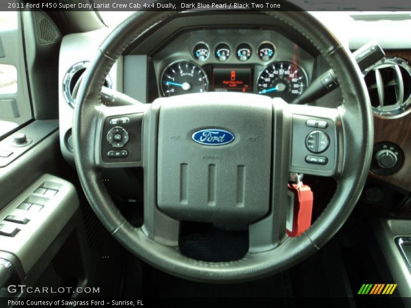 Dark Blue Pearl / Black Two Tone 2011 Ford F450 Super Duty Lariat Crew Cab 4x4 Dually