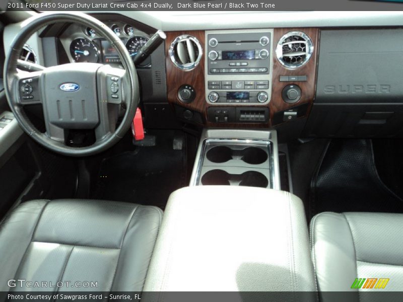 Dark Blue Pearl / Black Two Tone 2011 Ford F450 Super Duty Lariat Crew Cab 4x4 Dually