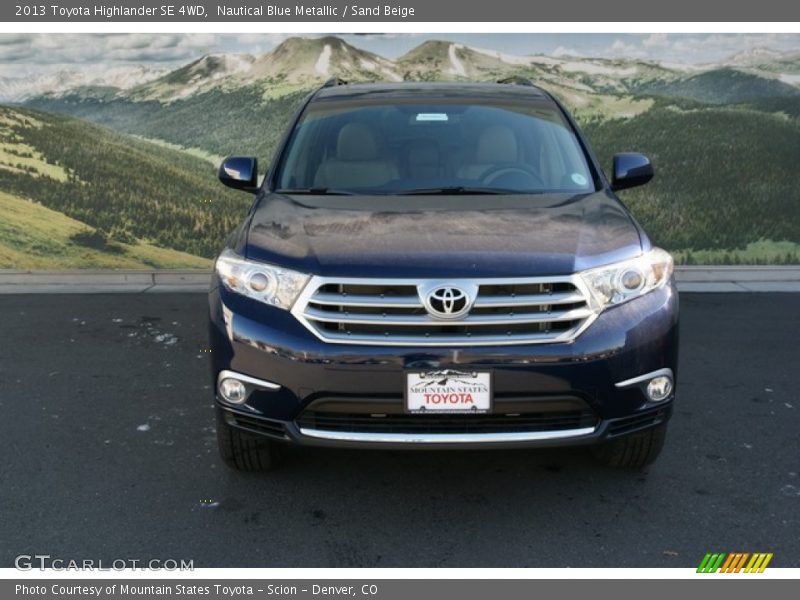 Nautical Blue Metallic / Sand Beige 2013 Toyota Highlander SE 4WD