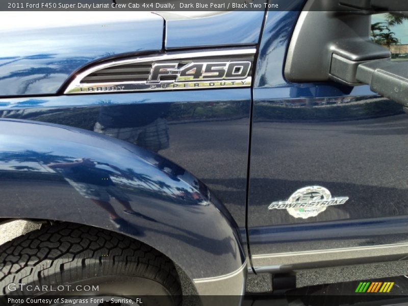 Dark Blue Pearl / Black Two Tone 2011 Ford F450 Super Duty Lariat Crew Cab 4x4 Dually