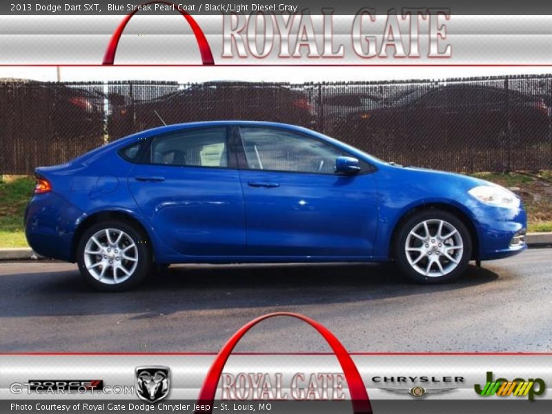 Blue Streak Pearl Coat / Black/Light Diesel Gray 2013 Dodge Dart SXT