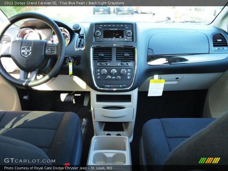 True Blue Pearl / Black/Light Graystone 2013 Dodge Grand Caravan SE