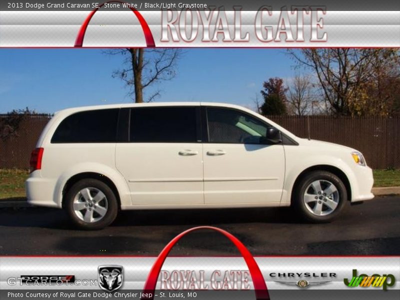 Stone White / Black/Light Graystone 2013 Dodge Grand Caravan SE