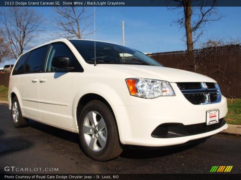 Stone White / Black/Light Graystone 2013 Dodge Grand Caravan SE