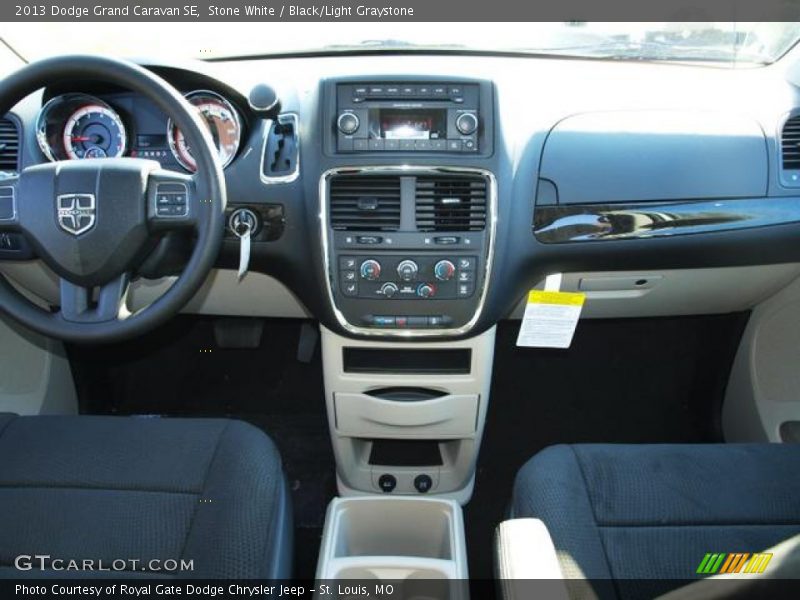 Stone White / Black/Light Graystone 2013 Dodge Grand Caravan SE