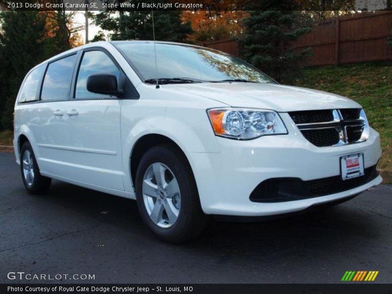 Stone White / Black/Light Graystone 2013 Dodge Grand Caravan SE