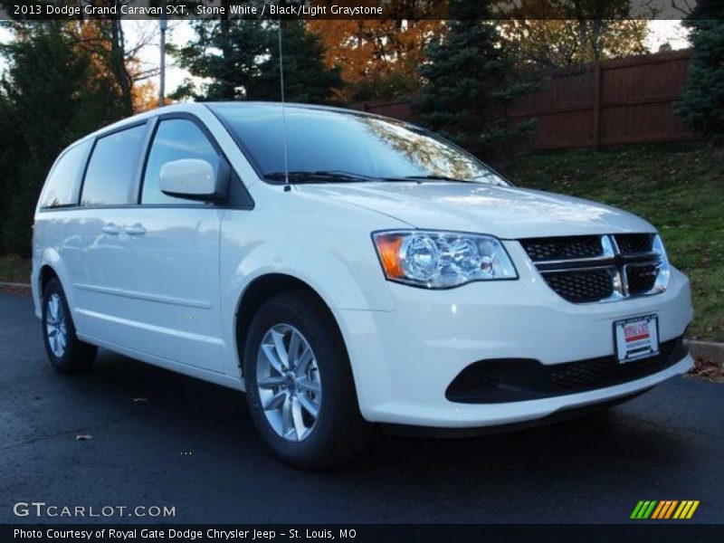 Stone White / Black/Light Graystone 2013 Dodge Grand Caravan SXT