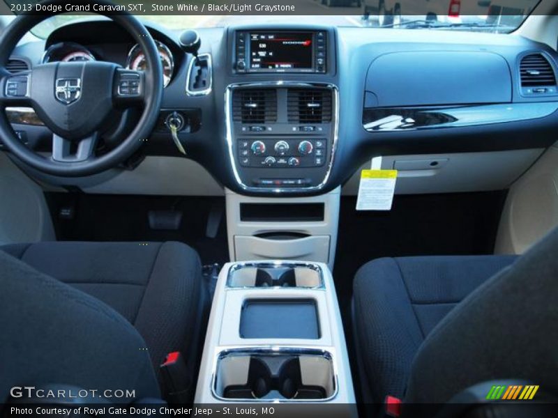 Stone White / Black/Light Graystone 2013 Dodge Grand Caravan SXT