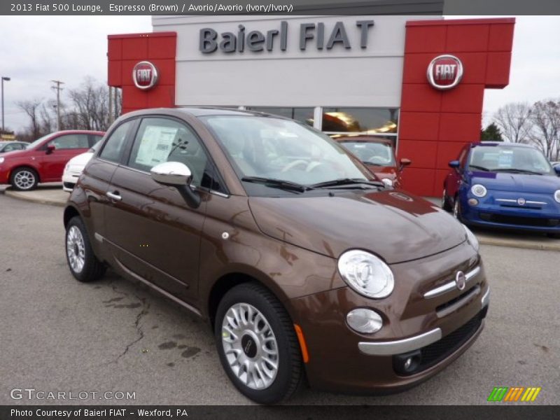 Espresso (Brown) / Avorio/Avorio (Ivory/Ivory) 2013 Fiat 500 Lounge