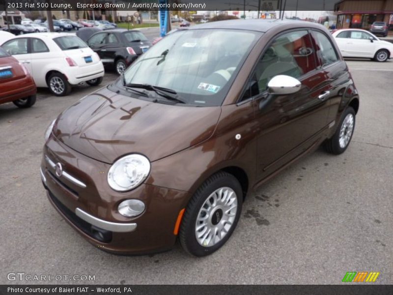 Espresso (Brown) / Avorio/Avorio (Ivory/Ivory) 2013 Fiat 500 Lounge
