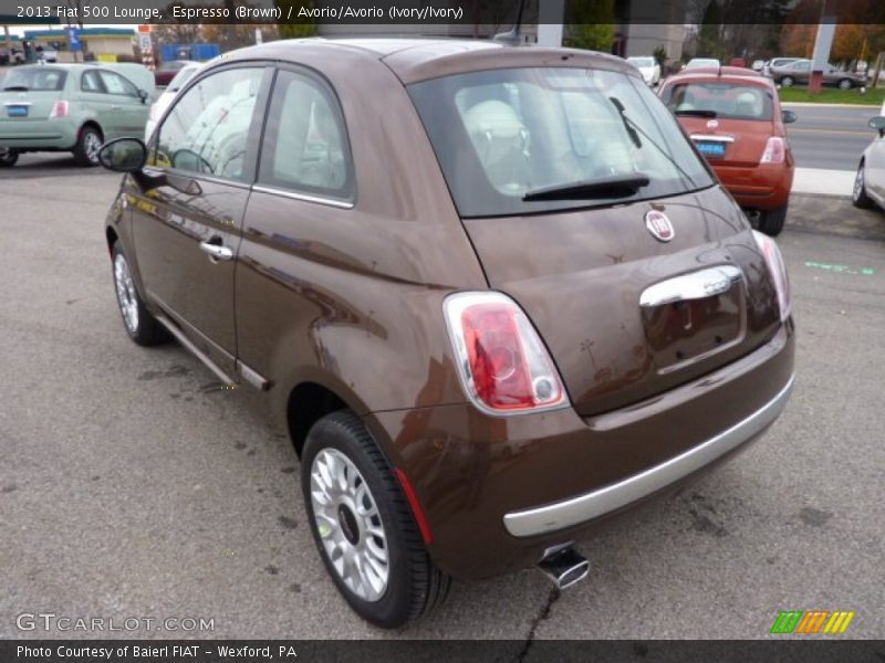 Espresso (Brown) / Avorio/Avorio (Ivory/Ivory) 2013 Fiat 500 Lounge