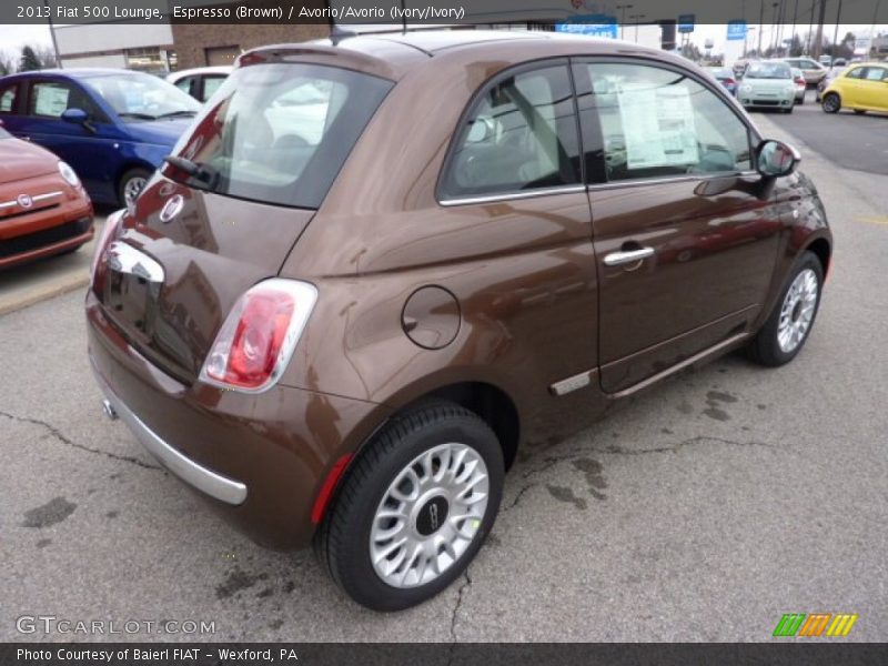 Espresso (Brown) / Avorio/Avorio (Ivory/Ivory) 2013 Fiat 500 Lounge